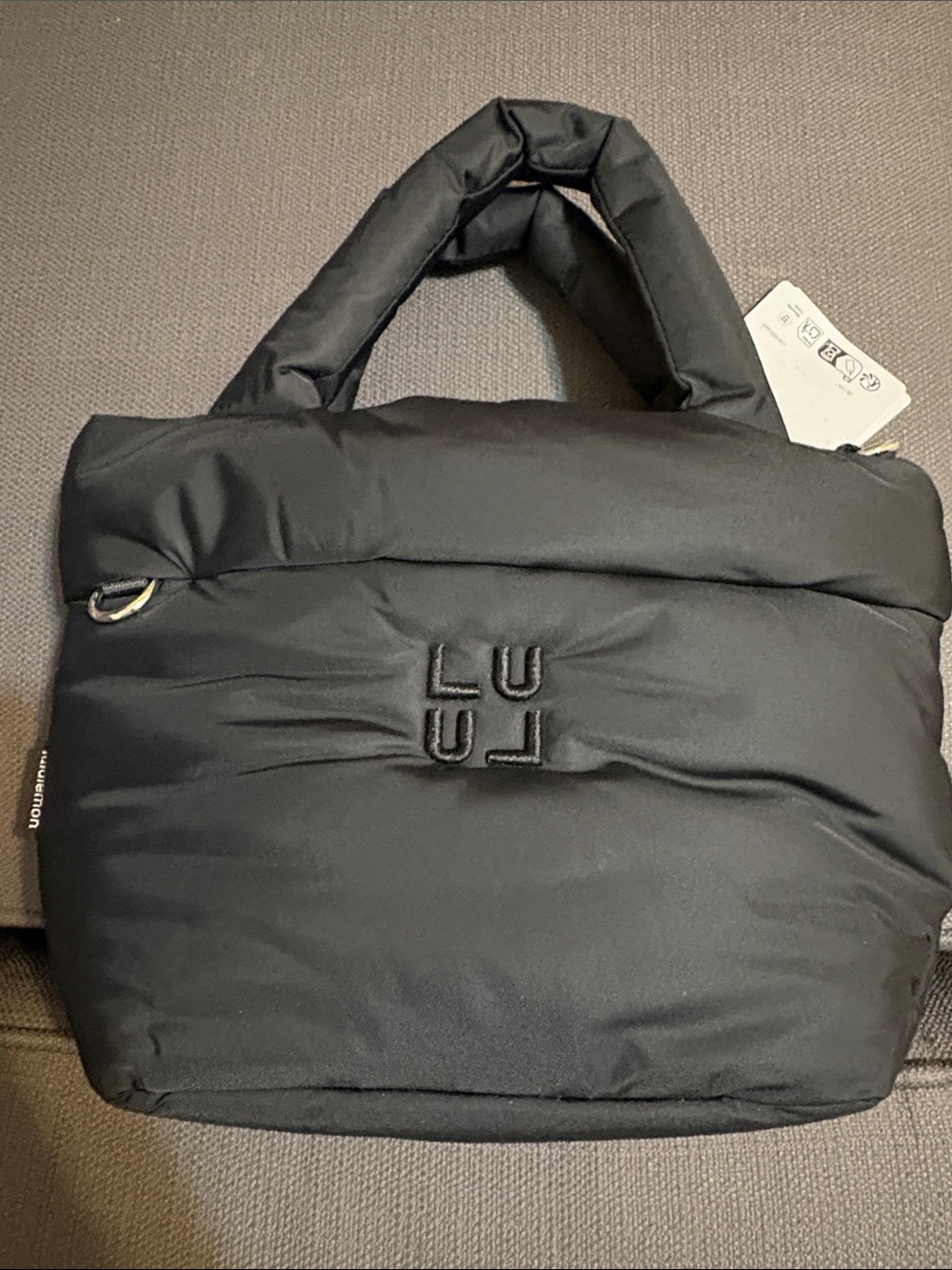 NWT Lululemon On My Level Small Tote Puffy-black on black